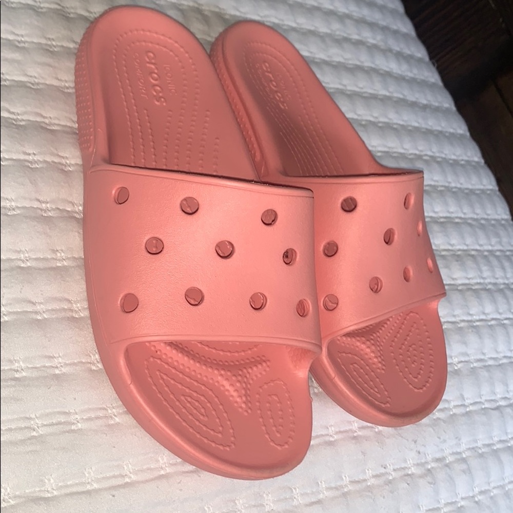 Coral CROCS SLIDES